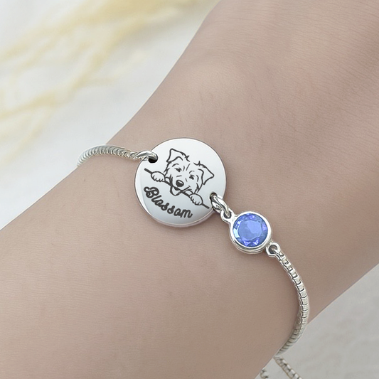Personalised Peeking Dog Bracelet