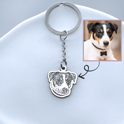 Custom Pet Portrait Keychains • Personalised Pet Head Photo Keyrings • Pet Memorial Gifts - Seer Studio