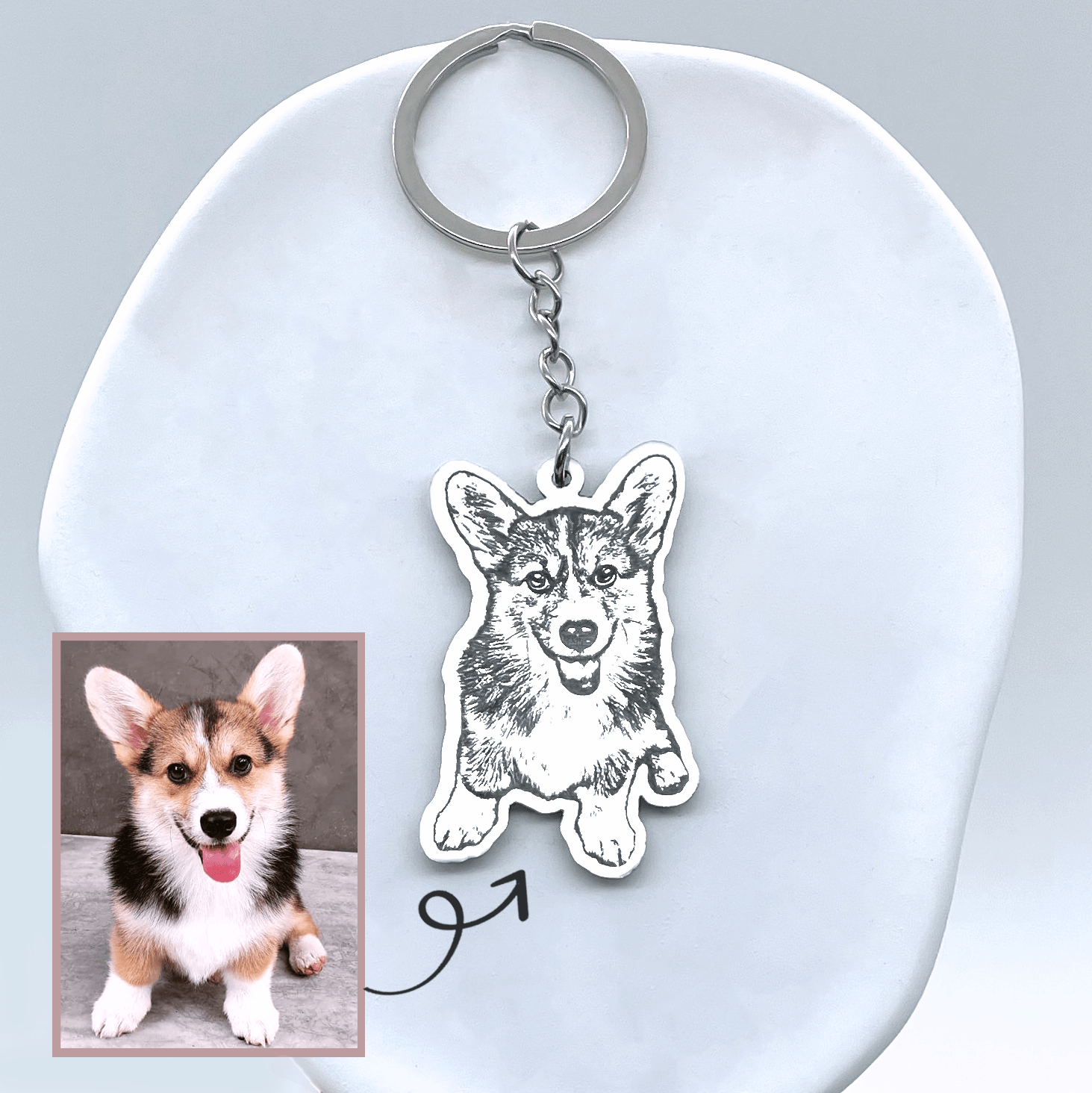 Custom Pet Photo Keychains • Personalised Pet Photo Keyrings • Pet Memorial Gifts - Seer Studio