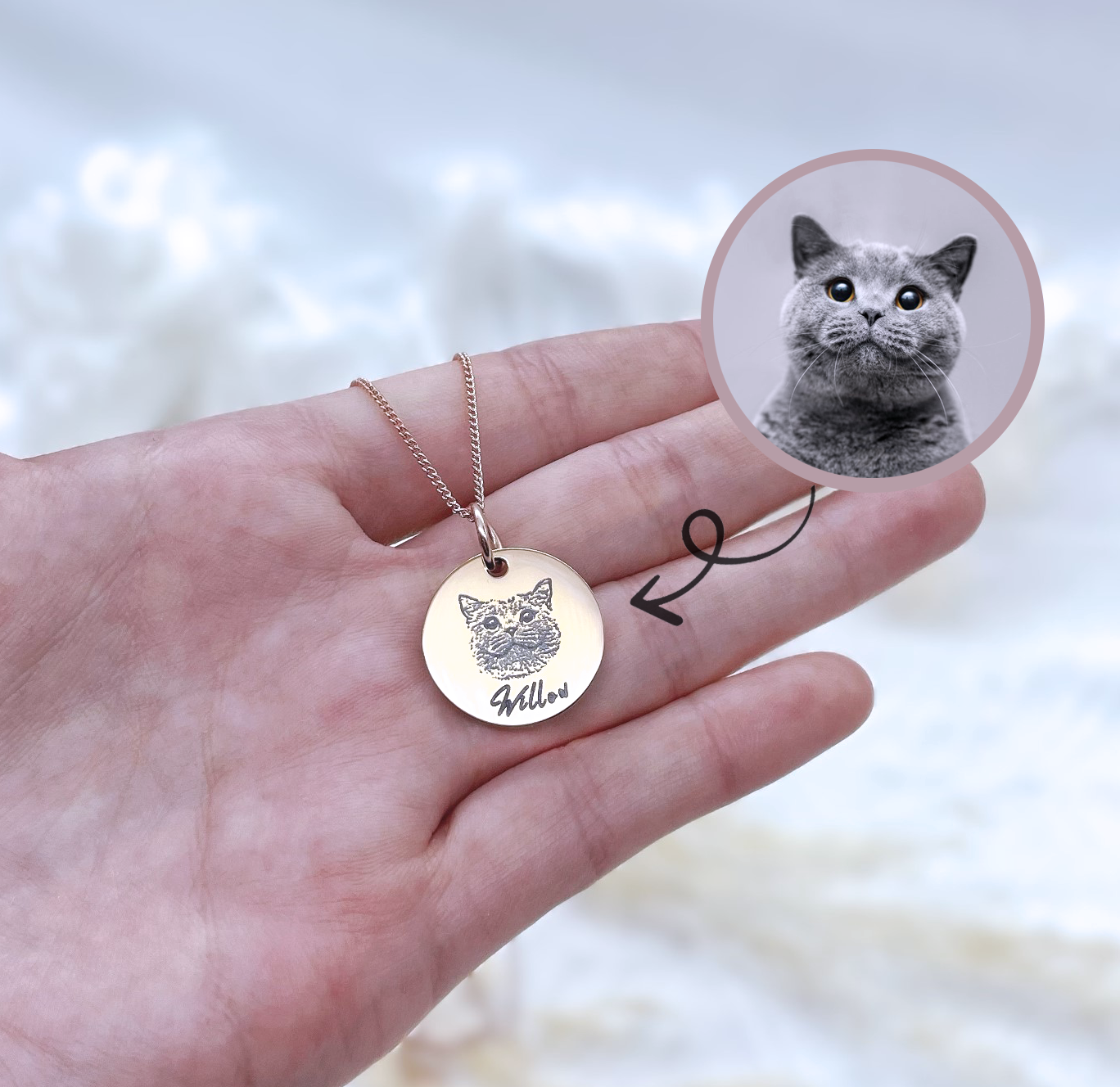 Personalized pet photo necklace • Custom cat necklace • Cat mother day gift • Customized picture keychain • Unique hotsell pet memorial gift jewelry