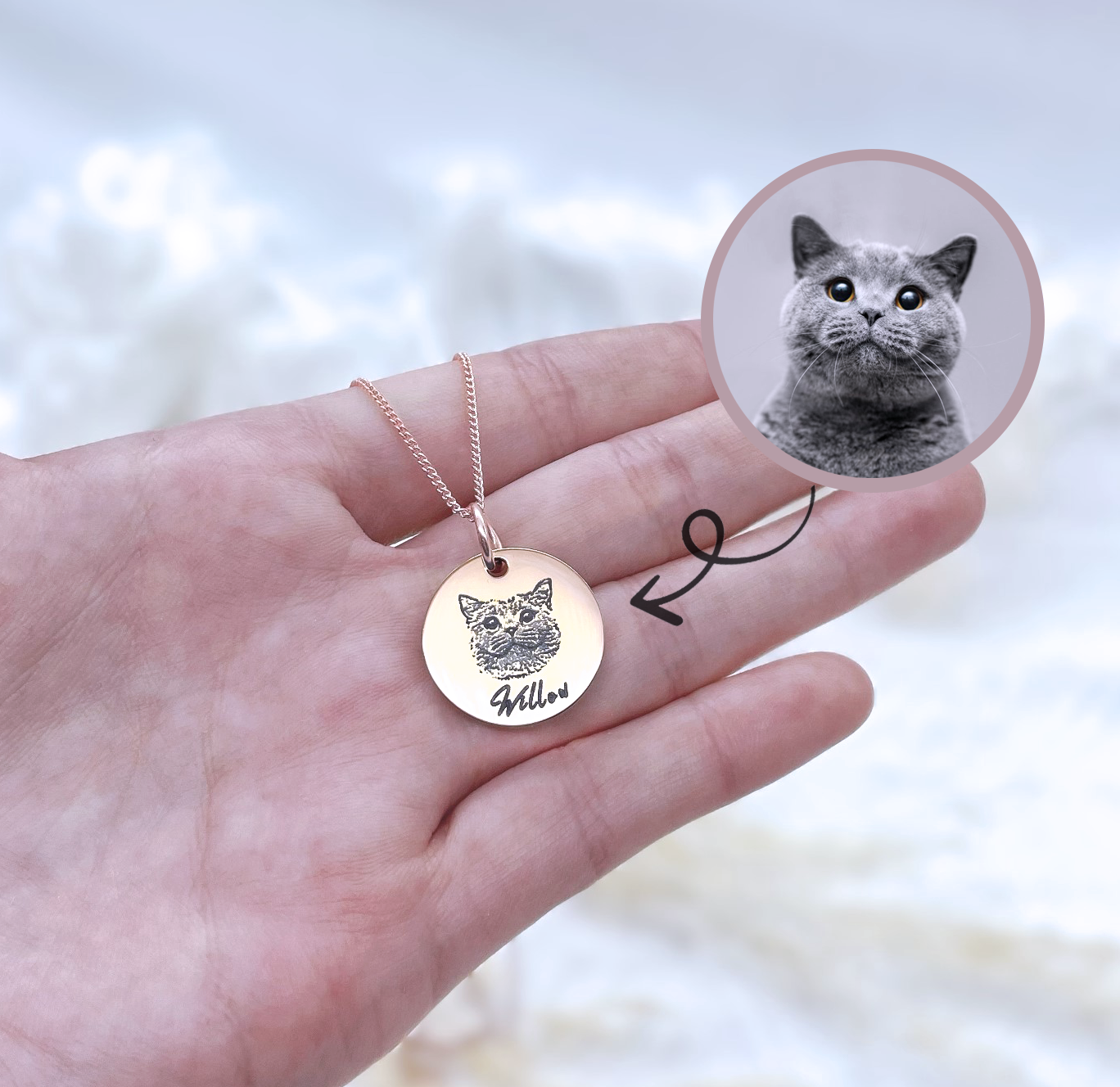 Personalised Pet Portrait Necklace
