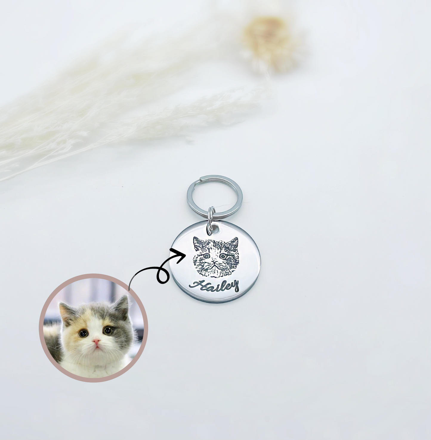 Personalised Pet Portrait Pet ID Tags • Pet Name Tags for Dogs and Cats