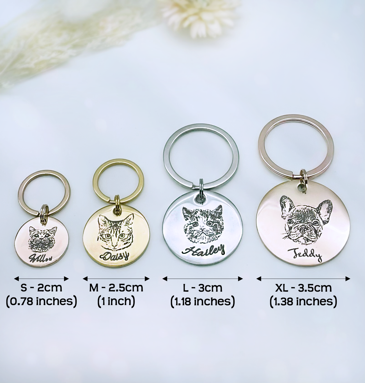 Personalised Pet Portrait Pet ID Tags • Pet Name Tags for Dogs and Cats