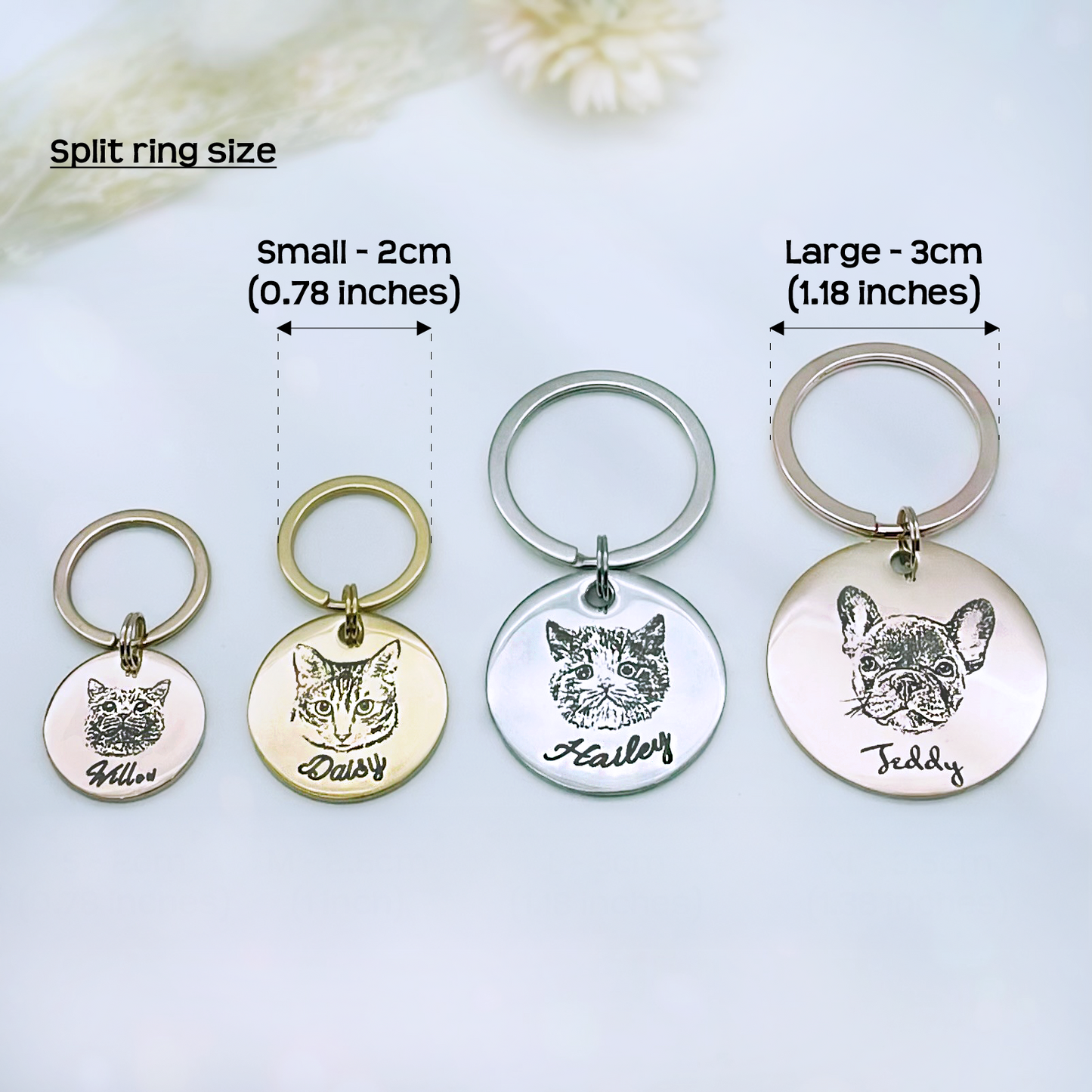 Personalised Pet Portrait Pet ID Tags • Pet Name Tags for Dogs and Cats