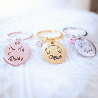 Personalised Dog Ears Keychain