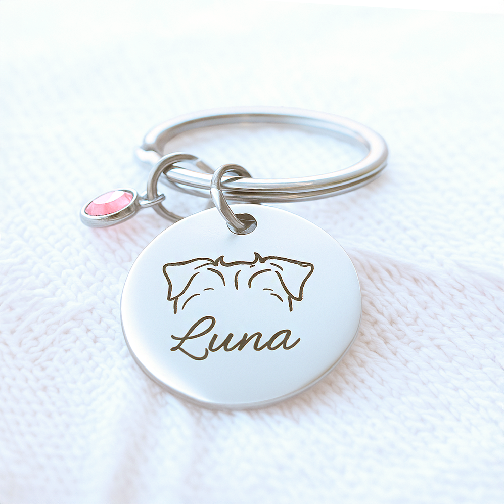 Personalised Dog Ears Keychain