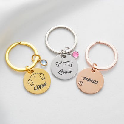 Personalised Dog Ears Keychain