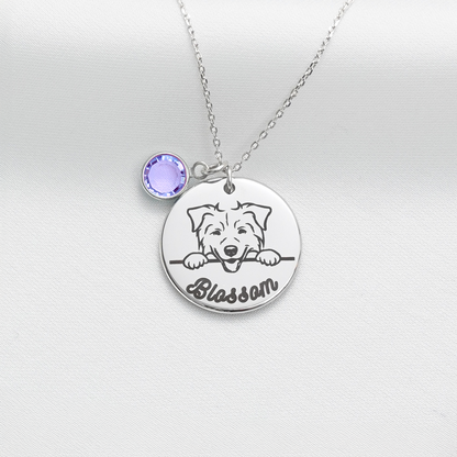 Personalised Peeking Dog Necklace